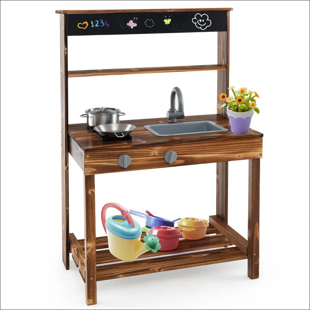 Cocinita Exterior de Madera con Pizarra para Juguete Educativo para Ninos y Juego de Rol Cocinitasdemadera.store