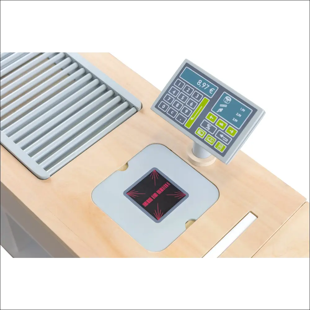 Panel de control de máquina de rayos X con pantalla digital en Tienda-Cocina Small Foot