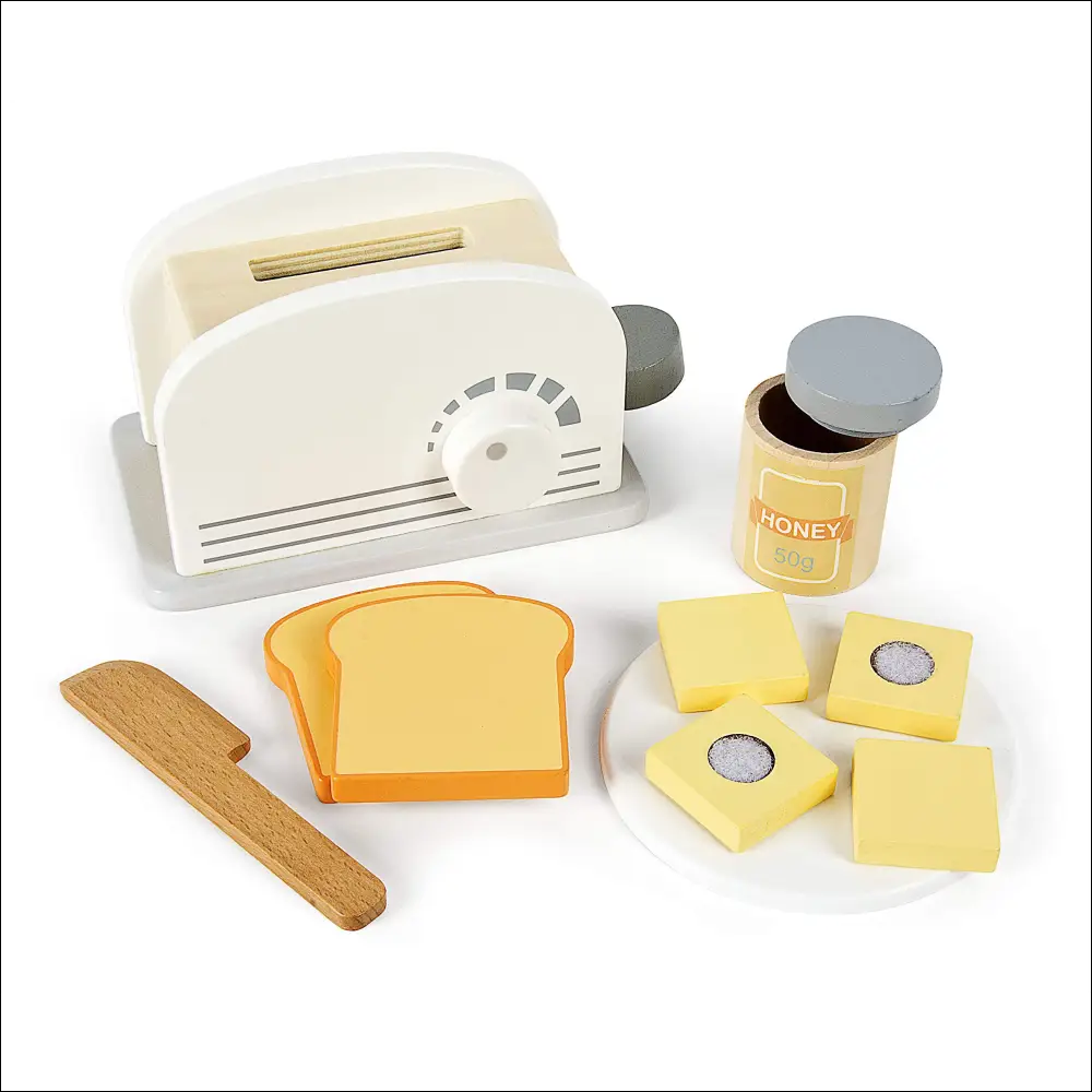 Juego de Cocina Infantil Leomark Gris con Madera Cafetera y Licuadora - Juguete