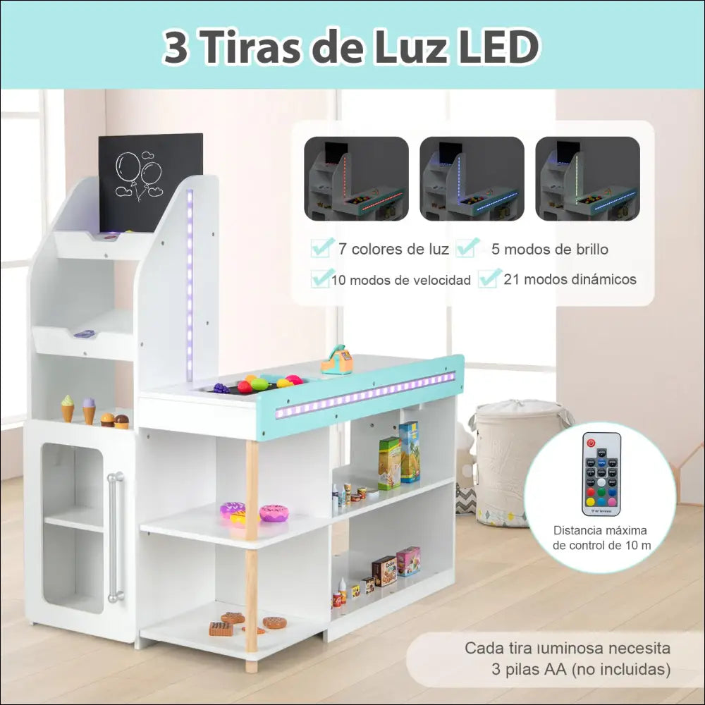 Cocinitas de madera en Supermercado de Madera Costway con luz LED y almacenamiento