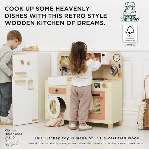 Cocina de juguete grande con utensilios de cocina