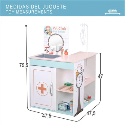 Centro Veterinario WOOMAX: Juego de veterinario con juguetes de madera para niños