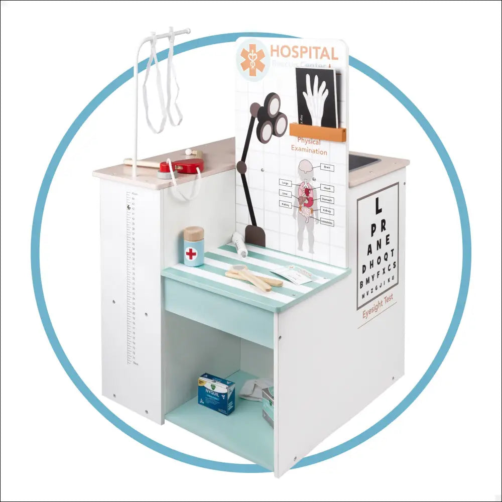 Juego de hospital infantil con equipo médico en Centro Veterinario WOOMAX para niños