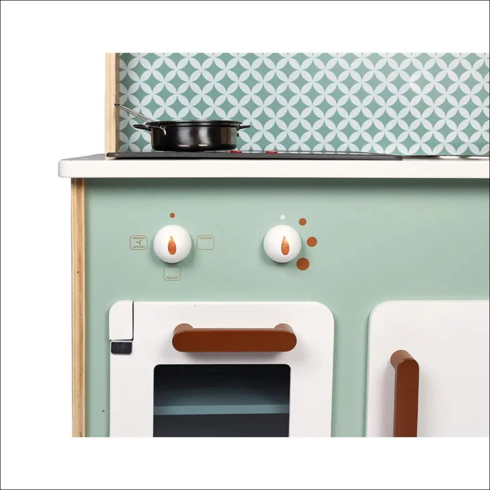 Cocinita de Madera de Doble Cara para Desarrollar Creatividad Infantil - Juguete