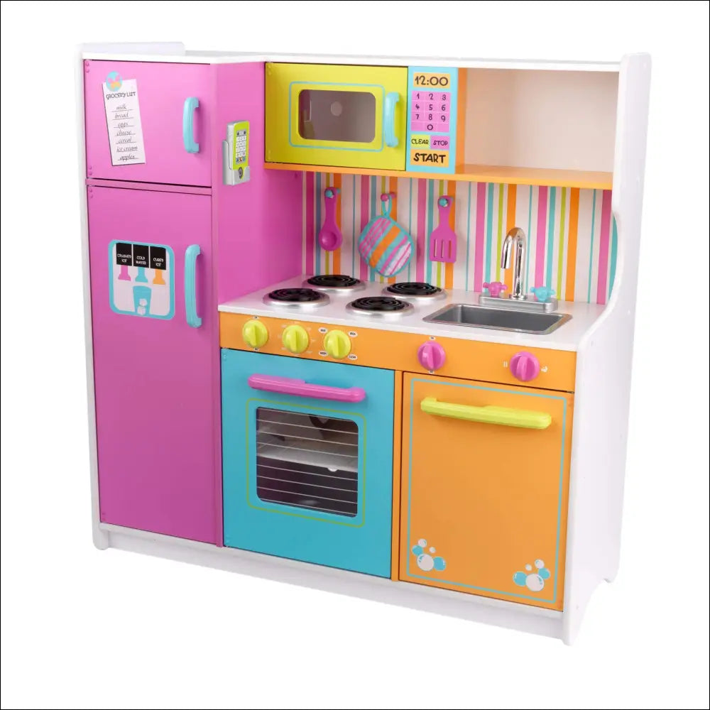 Juego de cocina Cocinita Deluxe Big and Bright con coloridos electrodomésticos y accesorios