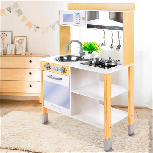 Cocinita Green Series con electrodomésticos y utensilios para niños encantadores