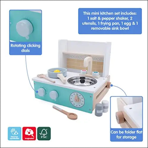 Cocinitas de madera Jumini para aventuras culinarias en diseño compacto - Juguete