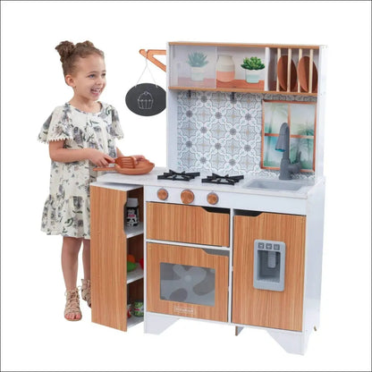 Cocinitas de madera KidKraft con dispensador de hielo para niños - Juguete