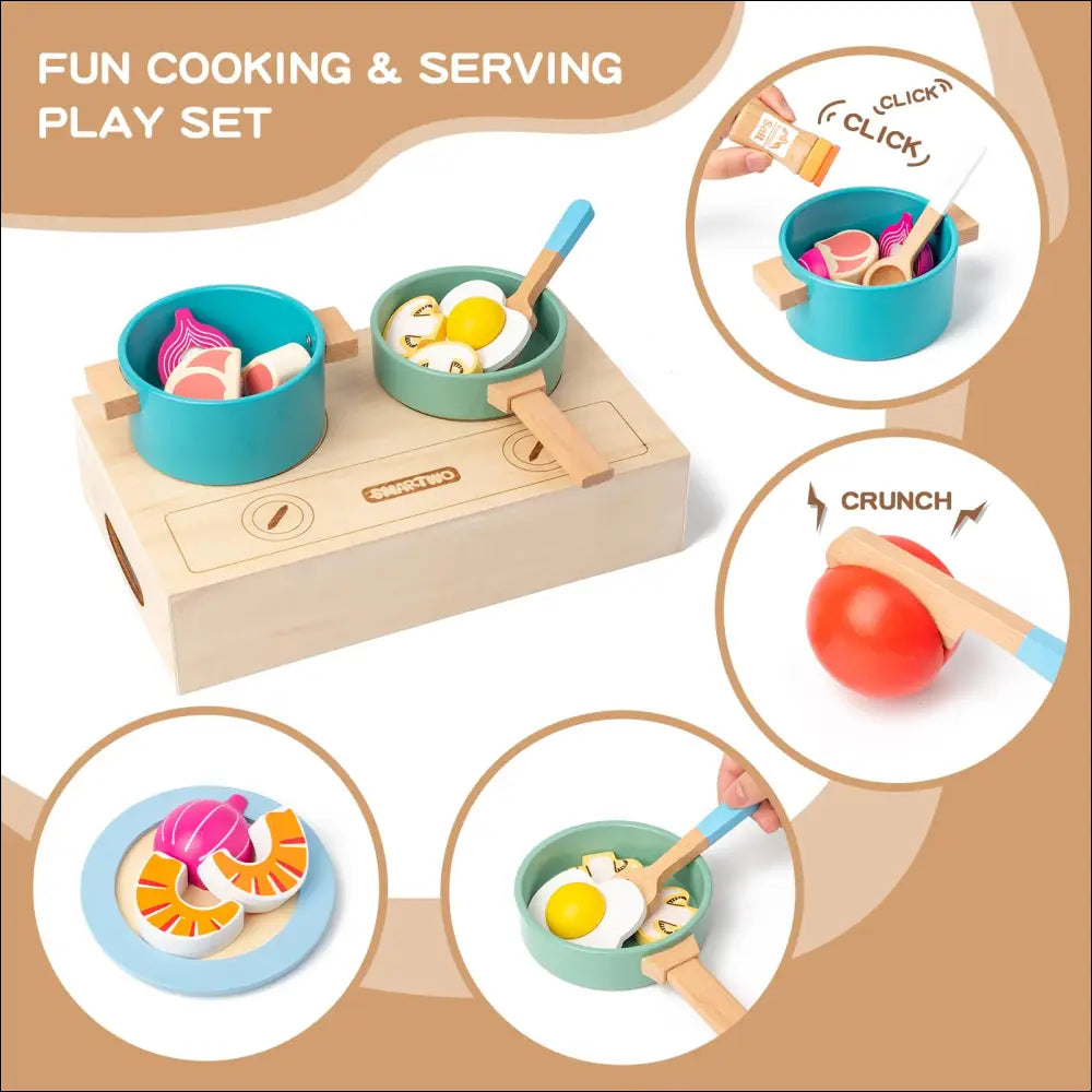 Cocinitas de madera Smartwo para juegos imaginativos y creativos - Juguete