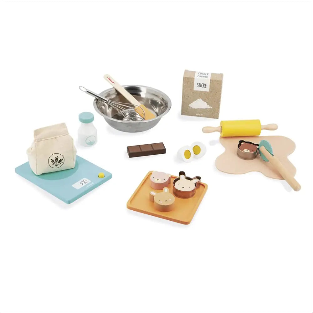 Set de utensilios de cocina y comida de juguete para niños de Cocinitas Janod
