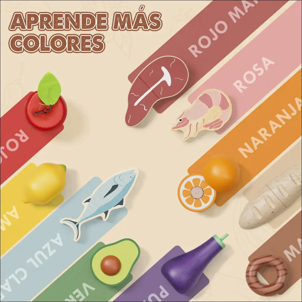 Póster educativo de colores en español con objetos ilustrados para Lehoo Castle