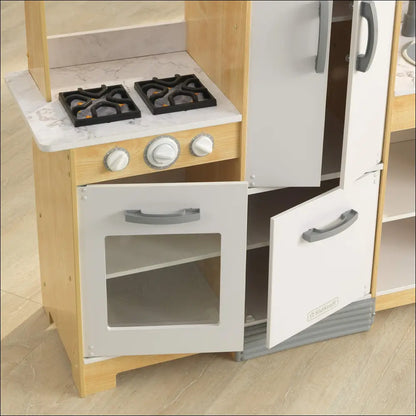 Cocinita Modern-Day de KidKraft, juguetes de madera para niños con estufa y refrigerador