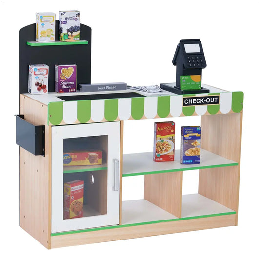 Supermercado Austin Play con caja registradora y productos de juguetes de madera para niños