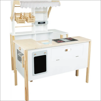 Cocina infantil de madera blanca en la Tienda-Cocina Small Foot para creatividad