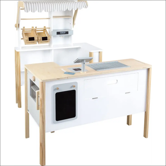 Cocina de madera blanca de la Tienda-Cocina Small Foot que inspira creatividad infantil