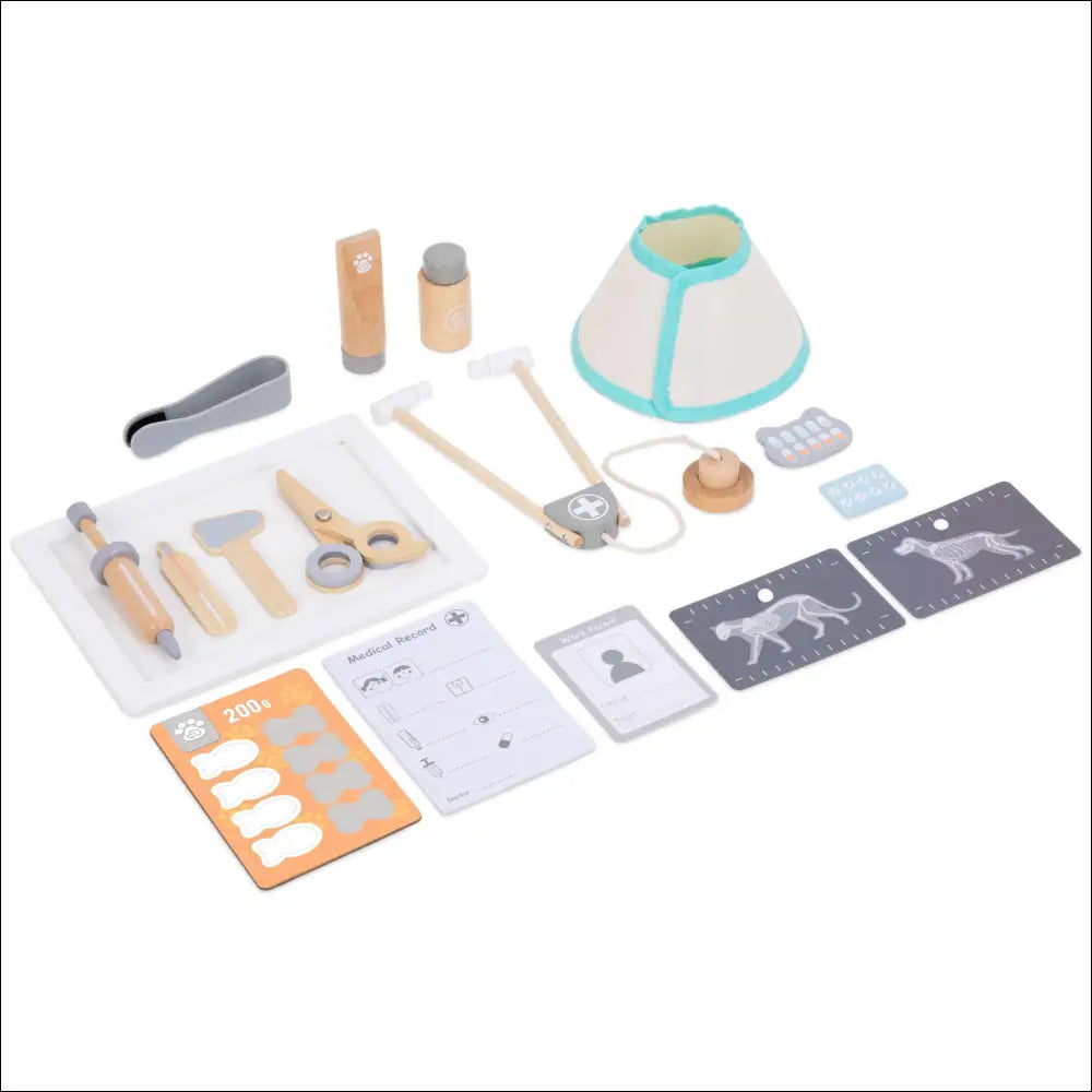 Conjunto de herramientas y accesorios de madera Mamabrum para el cuidado de animales