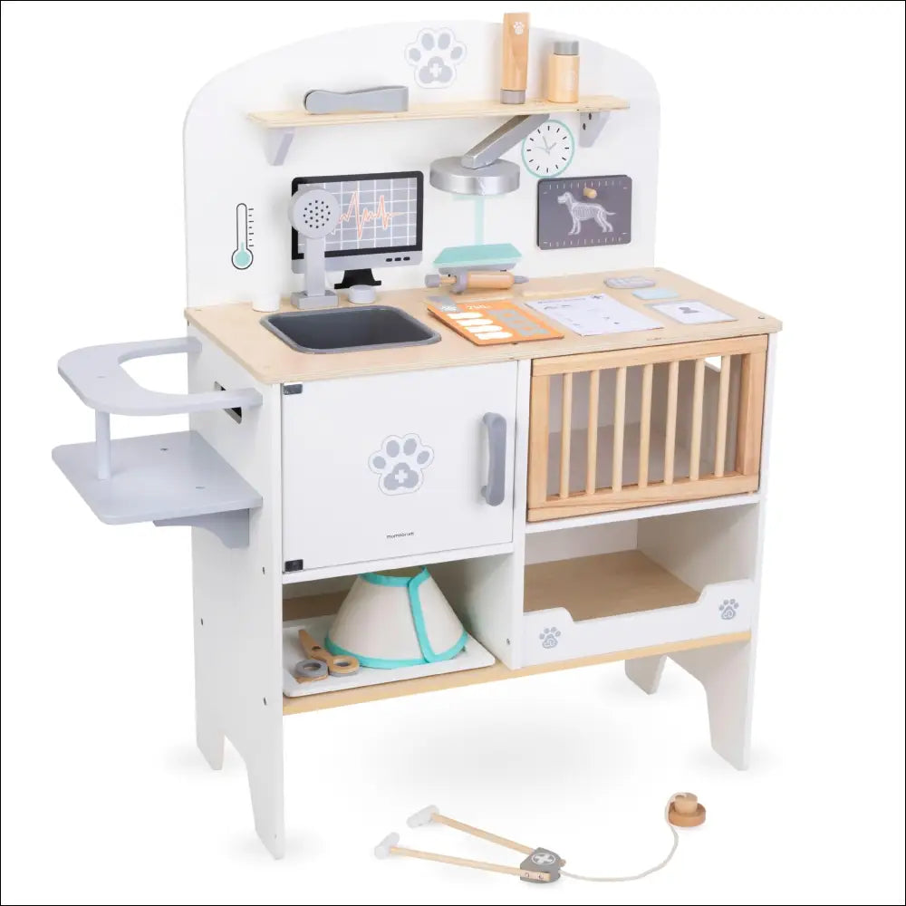 Hospital para Animales Mamabrum con accesorios de madera para el aprendizaje sobre animales