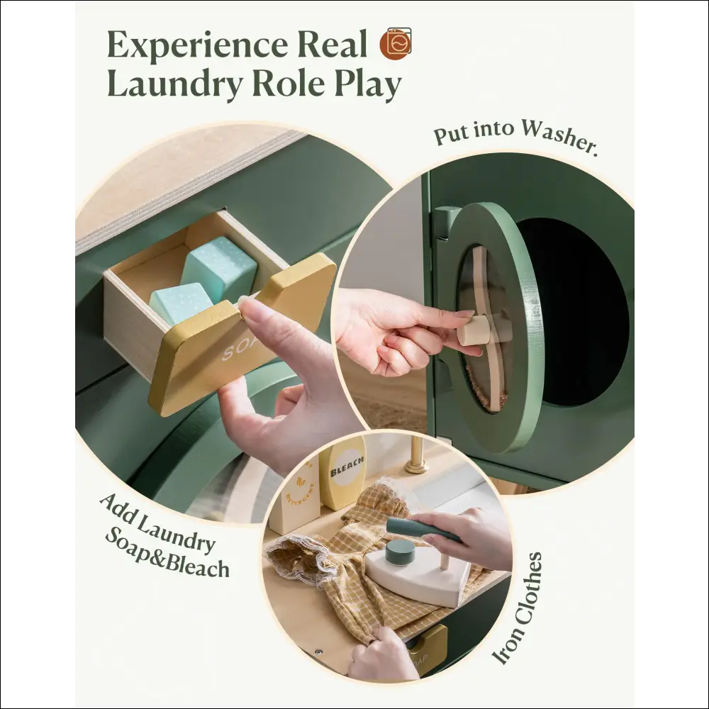 Lavadora de Madera ROBUD para que los niños puedan aprender jugando - Juguete