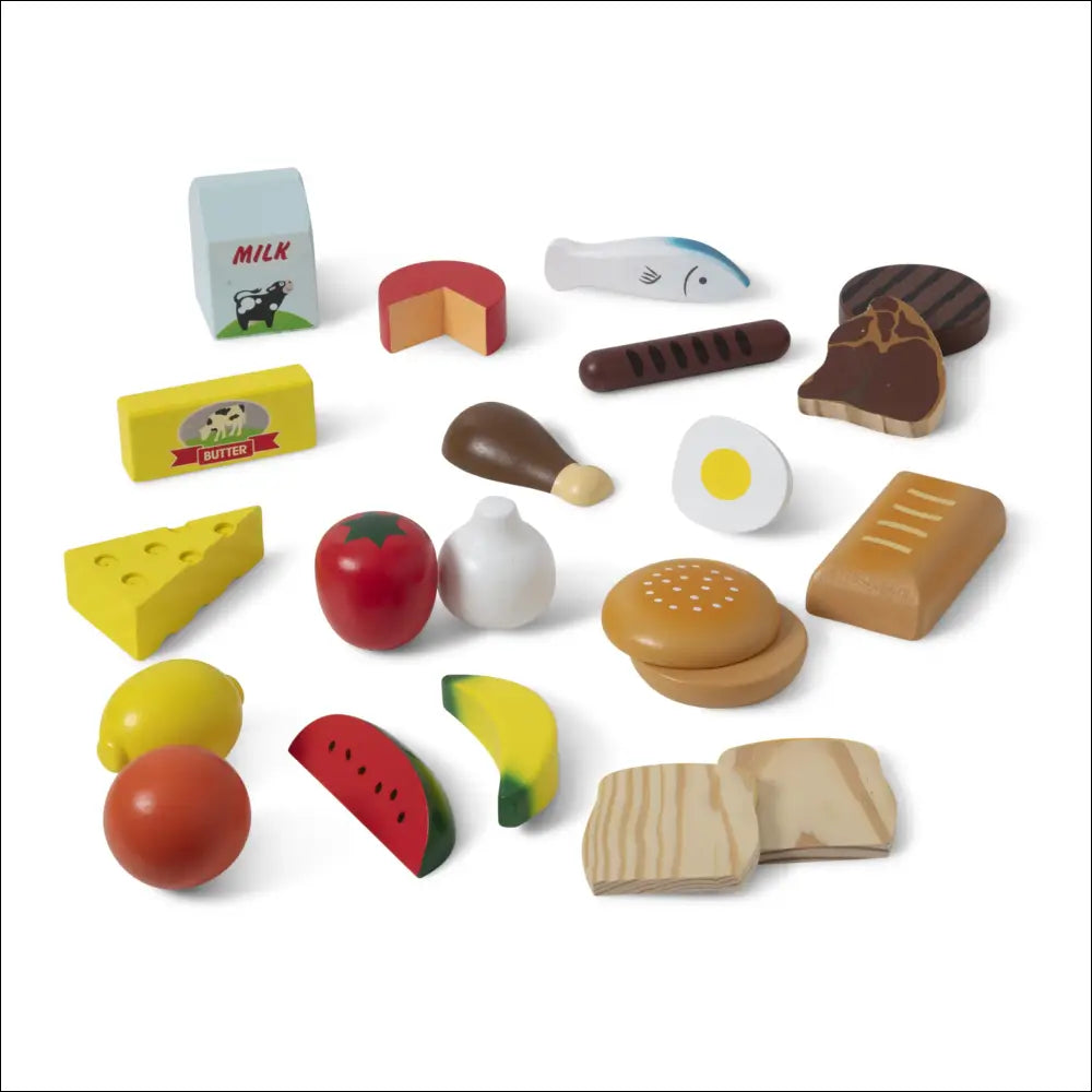 Colección de alimentos de madera Melissa & Doug para aprendizaje y diversión