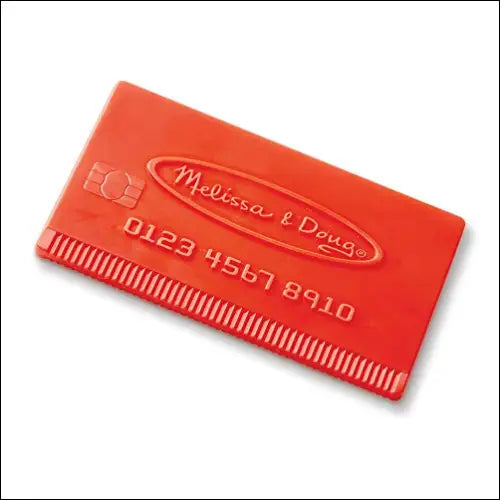 Rascador de hielo rojo en forma de tarjeta, ideal para la tienda Supermercado