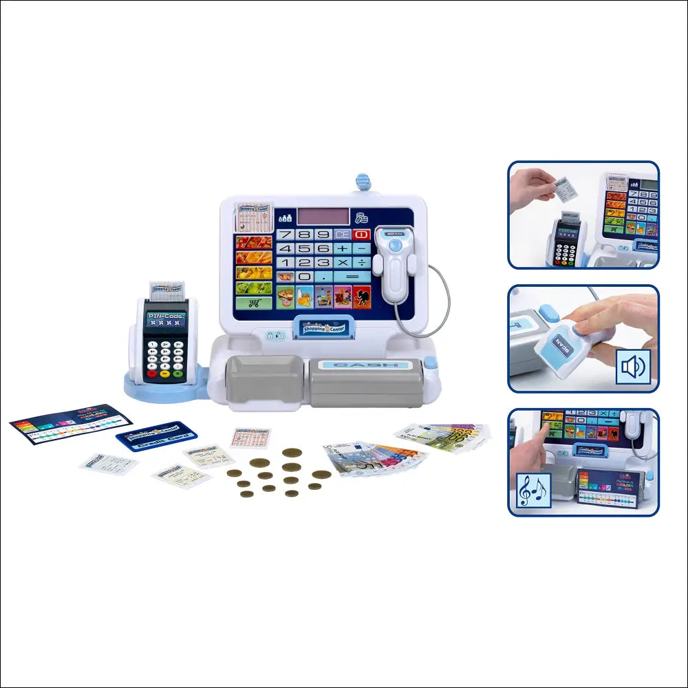 Caja registradora Theo Klein con display electrónico y accesorios para juegos creativos