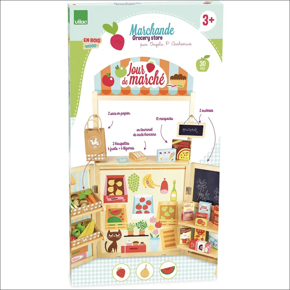 Tienda de Alimentos Vilac de madera, cocinitas de madera para niños a partir de 3 años